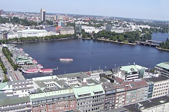 Foto Luftaufnahme Hamburger Binnenalster - Bild ...