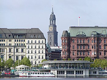 Bilder Hamburg Sehenswrdigkeiten Kirchen St. Michaelis Alster Jungfernstieg 2002_1798_07